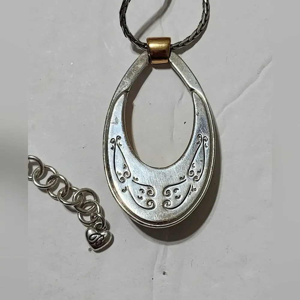 Brighton VENEZIA PENDANT‎ mixed metals etched and scrolled NECKLACE